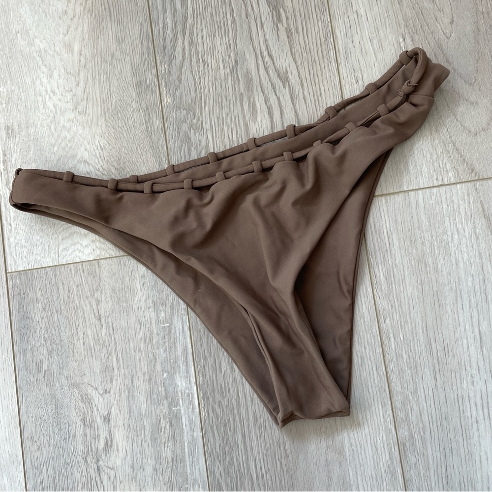 Jade Swim Cheeky Bikini Bottoms Brown (large) beach summer minimalist classic